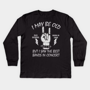 Born In 1968 Birthday for Heavy Metal Fans Kids Long Sleeve T-Shirt